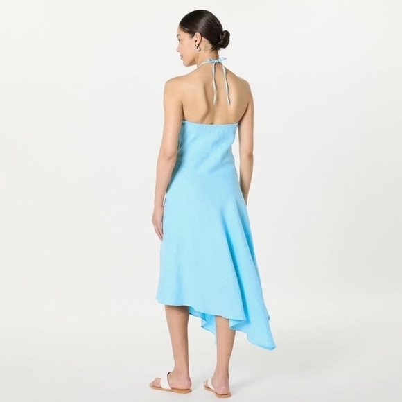 Nwt The Drop Light Blue Ciga Halter Linen Maxi Dress - Picture 2 of 4